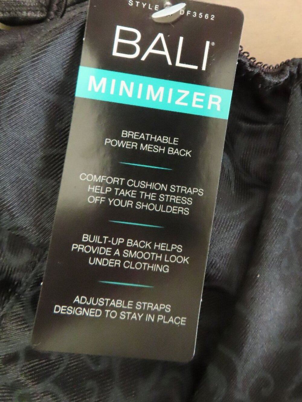 NWT Bali Satin Tracings Minimizer Underwire Bra 34D Black DF3562 - Picture 4 of 9